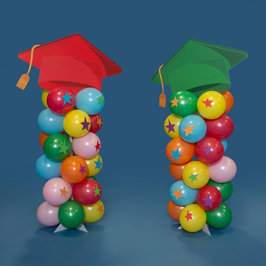 Grad Hats Balloon Columns Kit (set of 2) Alphabet U
