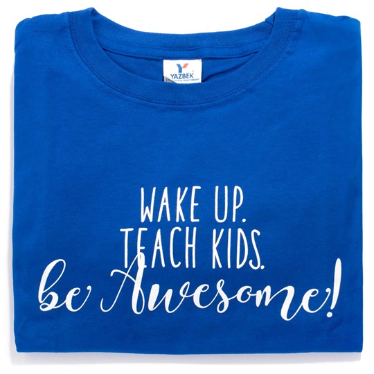 Up, Teach Kids, Be Awesome Adult T-shirt Alphabet U