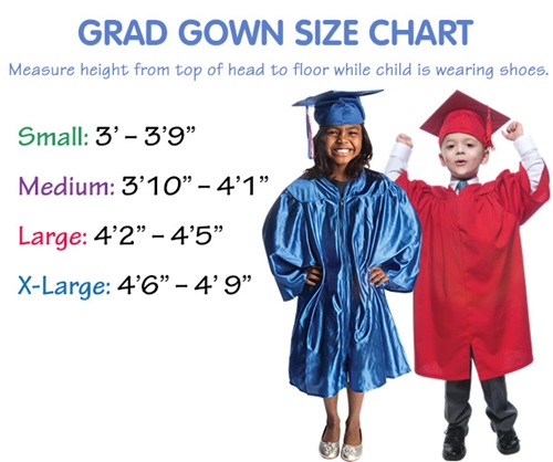 Grad Gown Size Chart
