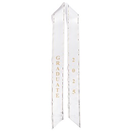 White/Gold 2025 Graduate Sash