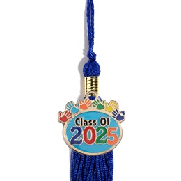 Graduation Tassel With Class of 2024 Handprints Charm