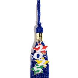 Graduation Tassel with Vertical 2025 Stars Charm