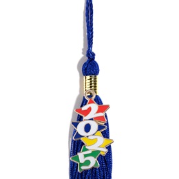 Graduation Tassel with Vertical 2024 Stars Charm