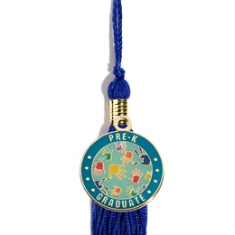 Graduation Tassel With Pre-K Graduate Handprints Charm