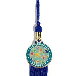 Graduation Tassel With Kindergarten Graduate Handprints Charm