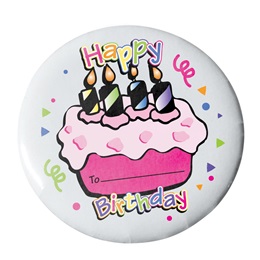 Happy Birthday Button - Cupcake