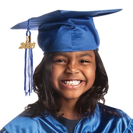 Shiny Blue Graduation Cap and Tassel Set