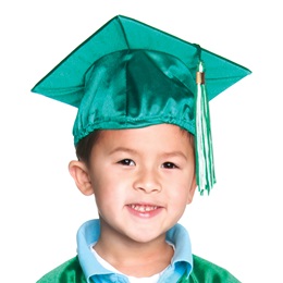 Shiny Green Graduation Cap and Tassel Set