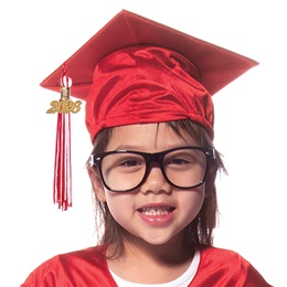 Shiny Red Graduation Cap and Tassel Set