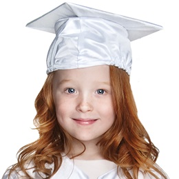 Shiny White Graduation Cap