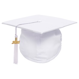 White EZ Matte Graduation Cap and Tassel Set