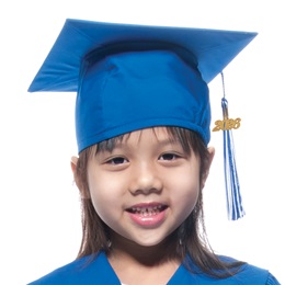 Premium Matte Blue Graduation Cap and Tassel Set