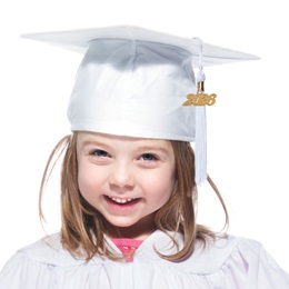 Premium Matte White Graduation Cap and Tassel Set