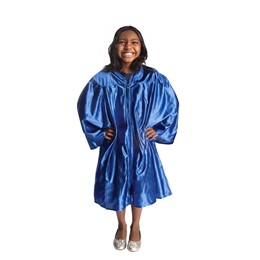 Shiny Blue Graduation Gown