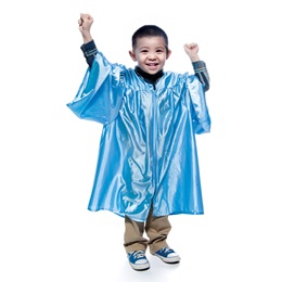 Shiny Light Blue Graduation Gown