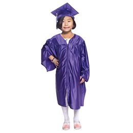 Shiny Purple Grad Set with Gown, Cap and Tassel