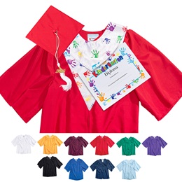 EZ Matte Graduation Set With Handprints Hood and Diploma