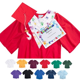 EZ Matte Graduation Set With Handprints Hood and Diploma