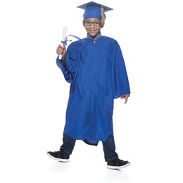 Blue EZ Matte Graduation Gown, Cap, and Tassel Set