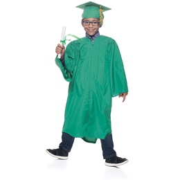 Kelly Green EZ Matte Graduation Gown, Cap, and Tassel Set