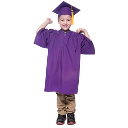 Premium Matte Purple Grad Set With Gown, Cap, and Tassel