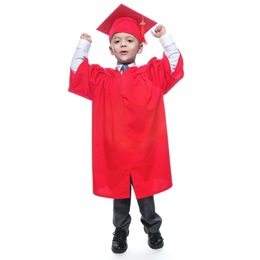 Premium Matte Red Grad Set With Gown, Cap, and Tassel