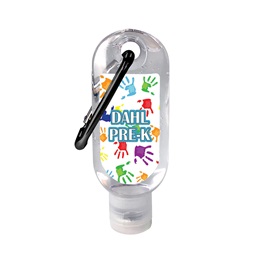 Personal Hand Sanitizer Bottle With Carabiner Clip and Full-color Imprint
