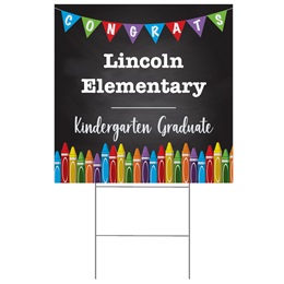 Custom Yard Sign - Kindergarten Graduate Crayons