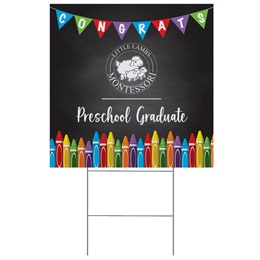 Custom Yard Sign - Preschool Graduate Crayons