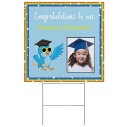 Custom Yard Sign - Preschool Graduate Owl
