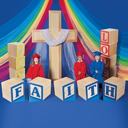 Faith, Love, Joy Blocks and Cross Prop Set