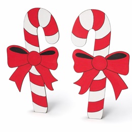 45 in. x 23 in. Candy Canes with Bows Prop Kit (set of 2)