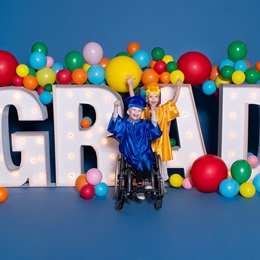 6 ft. x 12 ft. Multi-color Lighted Grad Photo Prop Kit