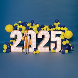 Lighted Year Photo Prop Kit - Blue/Yellow