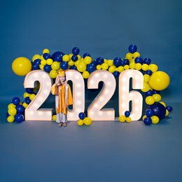 Lighted Year Photo Prop Kit - Blue/Yellow