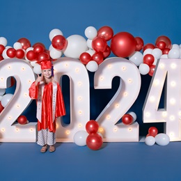 Lighted Year Photo Prop Kit - Red/White