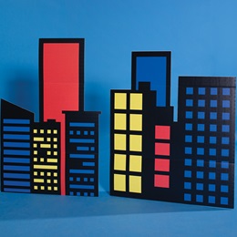 Colorful Cartoon Buildings Kit (set of 2)