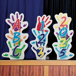 ABC, 123, and Year Handprints Stage Prop Kit