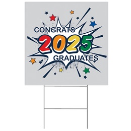 Stock Yard Sign - Starburst Congrats Graduates