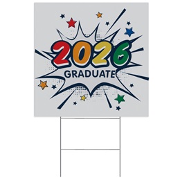 Stock Yard Sign - Starburst Congrats Graduates
