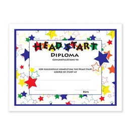 Head Start Diplomas With Crazy Stars Design