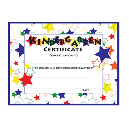 8 1/2 in. x 11 in. Color Craze Stars Kindergarten Diplomas (30/pkg)