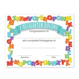 Kindergarten Diplomas With Alphabet Border