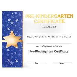 Premium Foil Kindergarten Diploma - Star