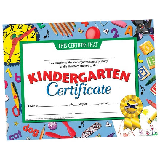Kindergarten Certificates Clocks Border Alphabet U