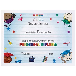 Colorful Kids Preschool Diploma