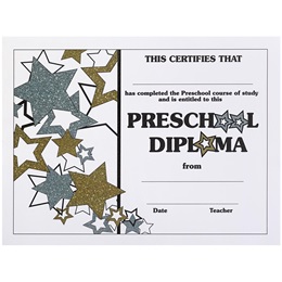 Glitter Stars Preschool Diploma