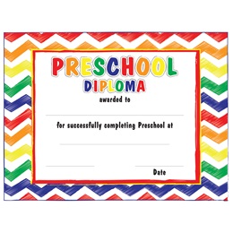 Chevrons Preschool Diplomas, 30/pkg