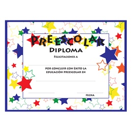 Preescolar Color Craze Diplomas, 30/pkg (SPANISH)