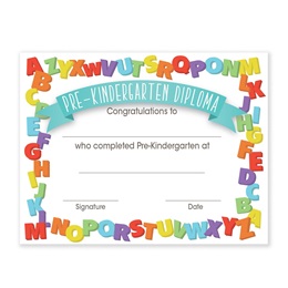 8 1/2 in. x 11 in. Pre-K Diplomas With Alphabet Border (30/pkg)
